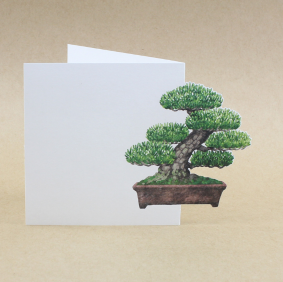 japanese note card bonsai pot