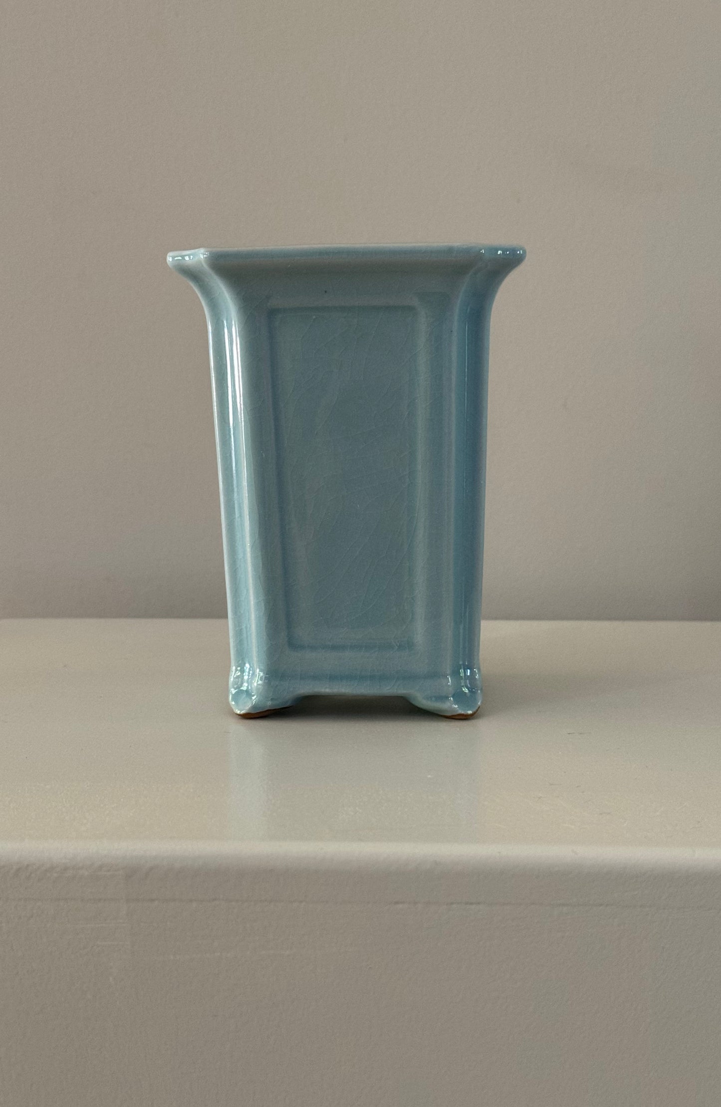 light blue ceramic pottery vase home decor
