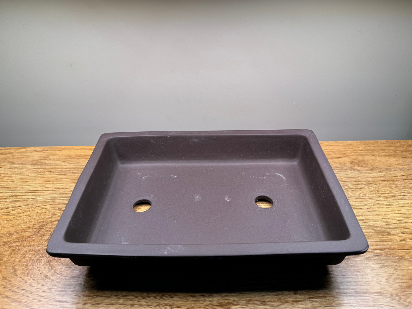 seto yaki clay pottery tray for small plants and bonsai from Japan