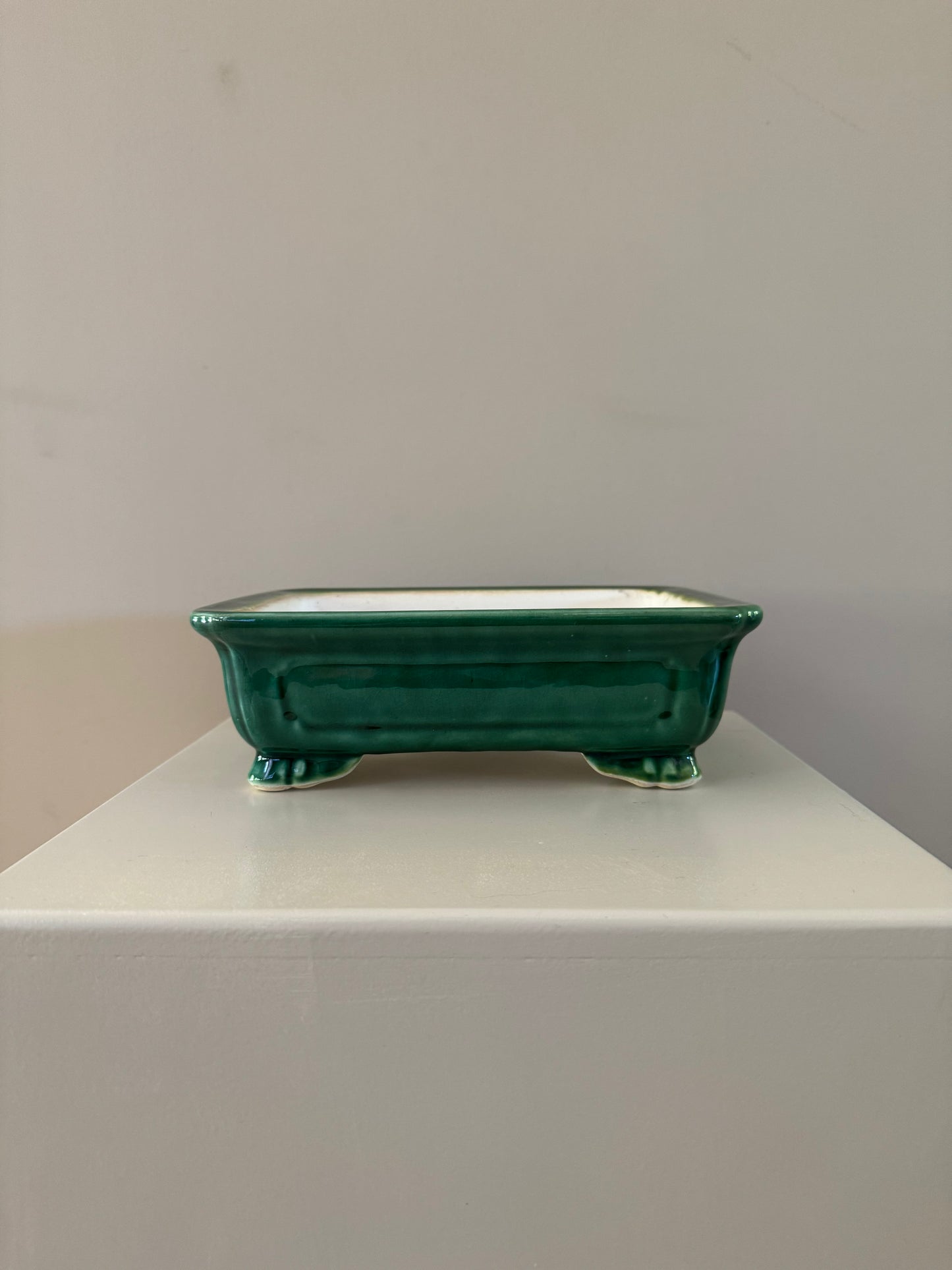 traditioanl green glazed bonsai pot
