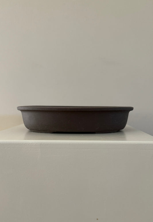 medium round oval bonsai clay pot