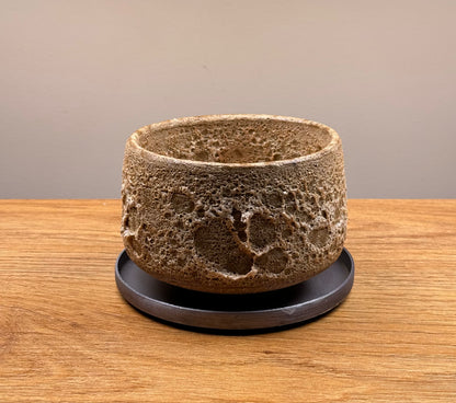 Made in Japan rough rock lava pot for plants