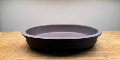 round oval bonsai dish seto yaki