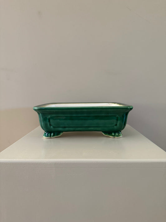 traditioanl green glazed bonsai pot
